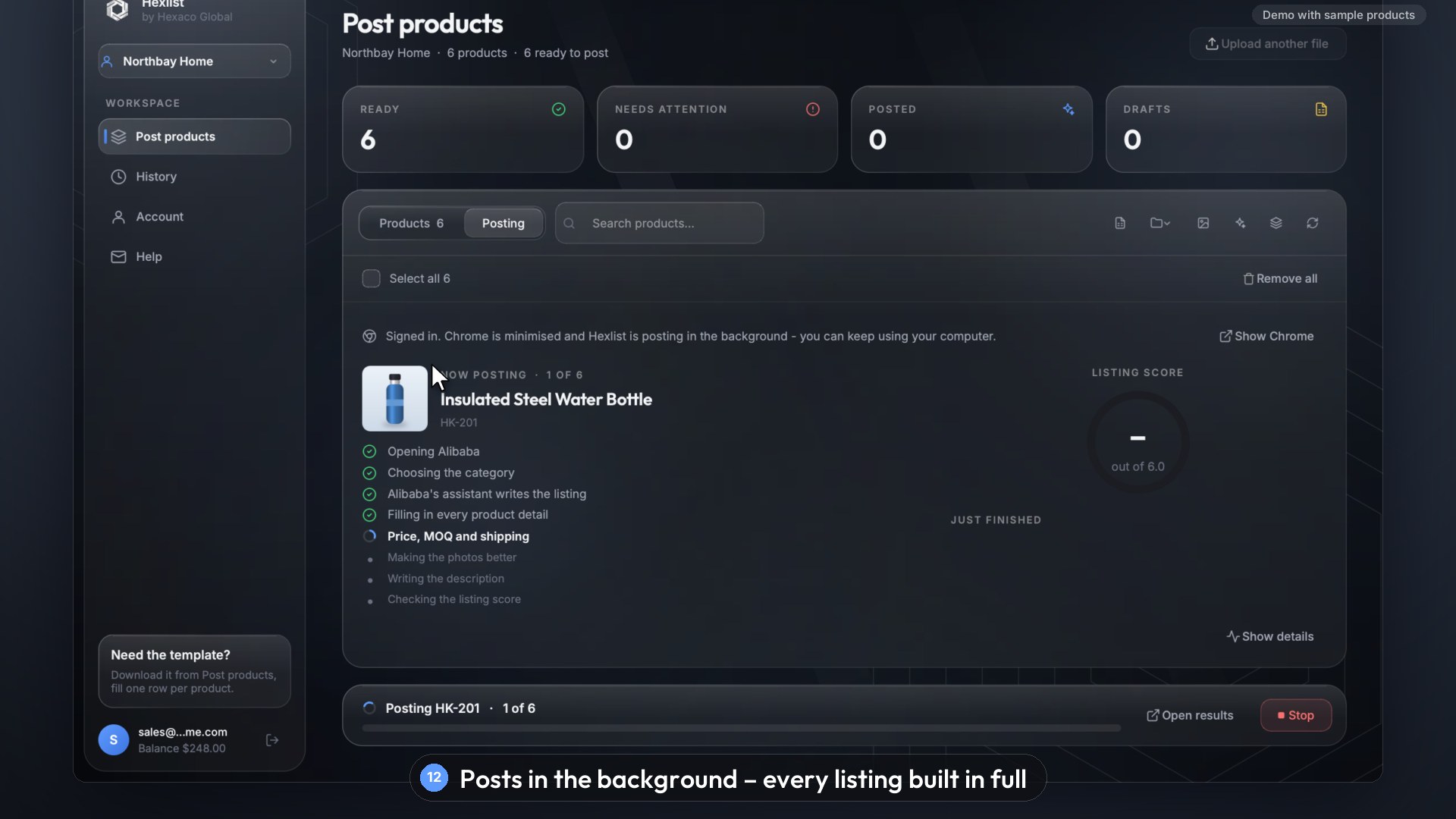 Hexlist walkthrough: importing products, photos, variants and posting to Alibaba.com
